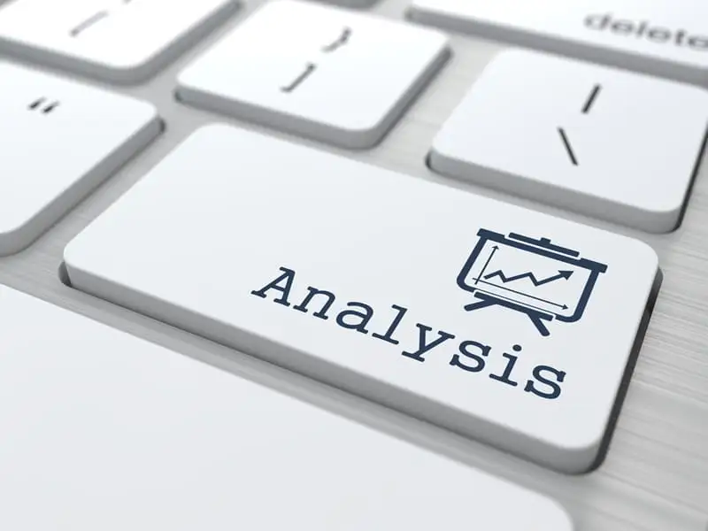 Keyboard key labeled Analysis with a bar-chart icon