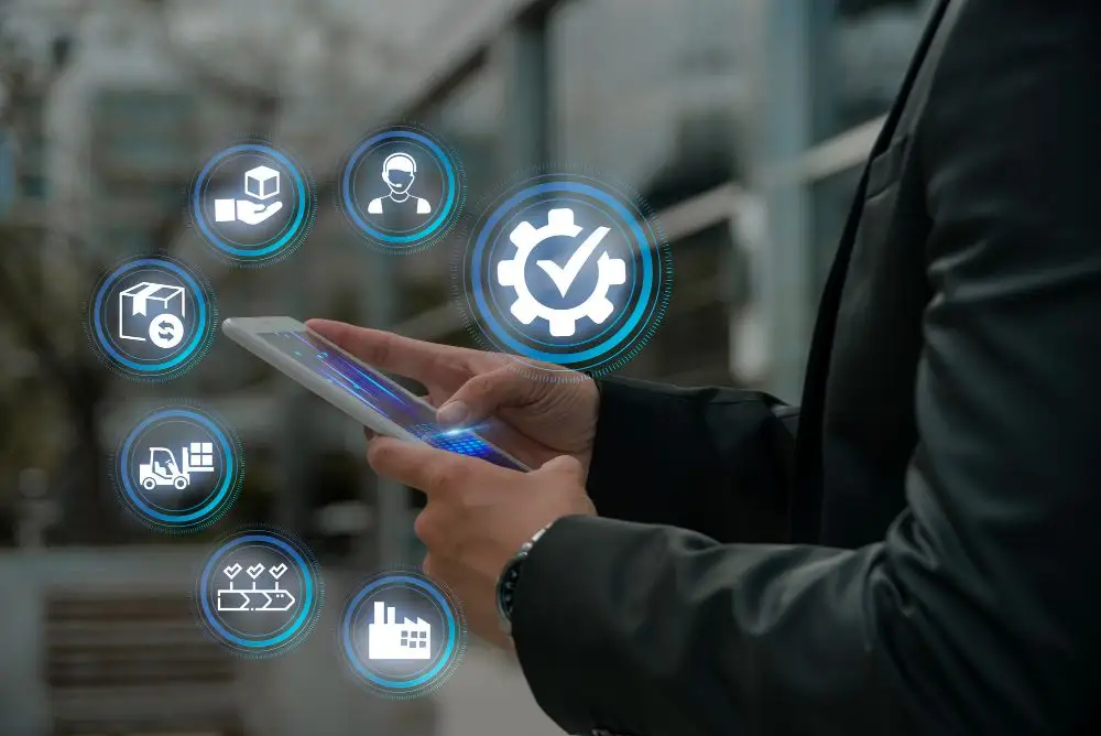 Interconnected global supply chain network with linked supplier nodes